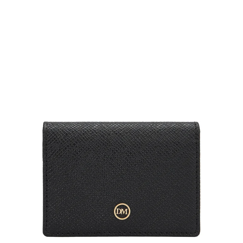 دا ميلانو 5 Slots Leather Card Case - Black